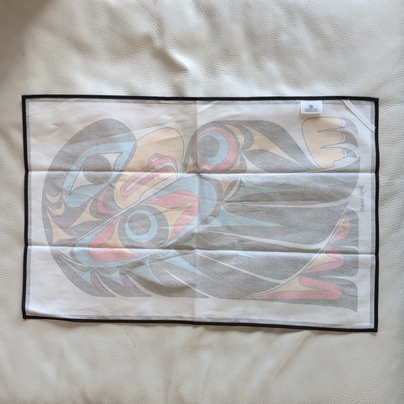 Cotton Kitchen Eagle Indigenous Design by Angela Kimble, Coast Salish - Picture 2 of 5